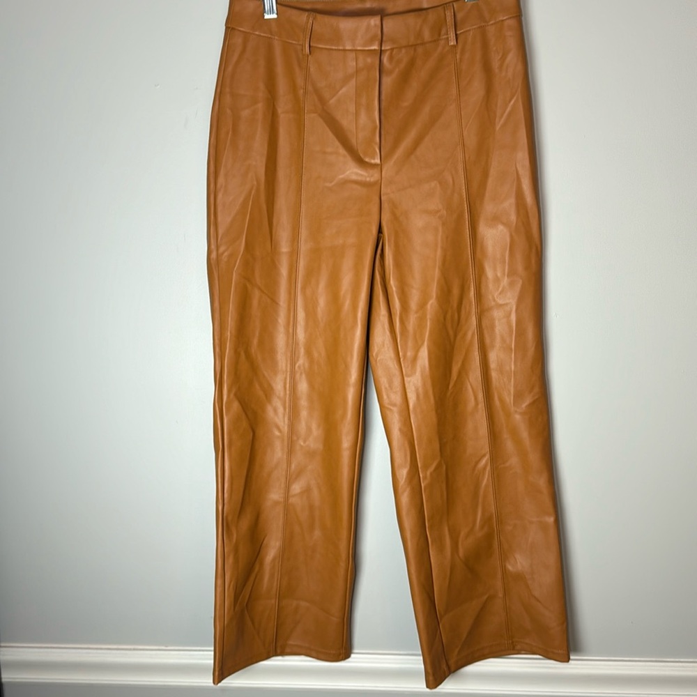 7 for all Mankind Camel Medium Faux Vegan Leather Pants